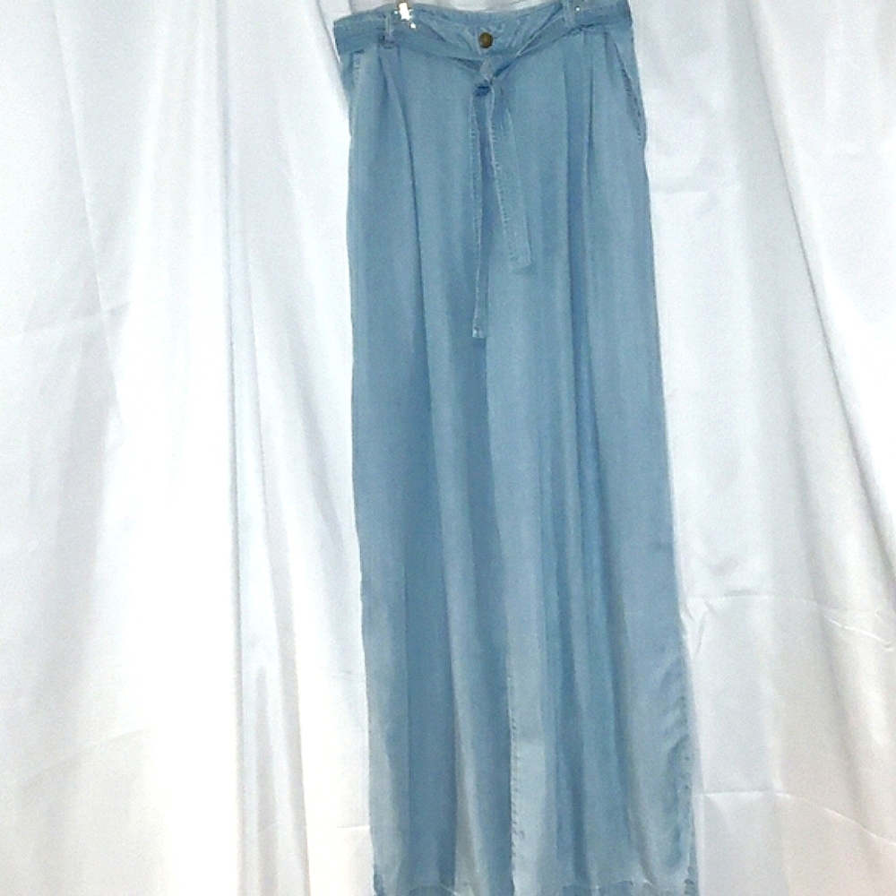 ANA Chambray Wide Leg Pant, Size 10
